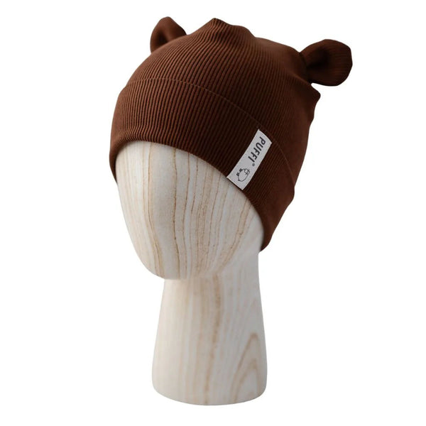 Otroška kapa Beanie - MEDO Ribbed ČOKOLADA