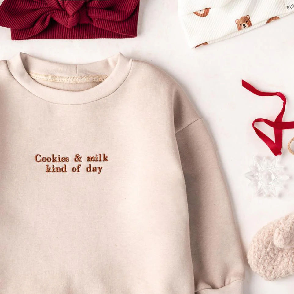 Children's sweater - Cookies &amp; milk kind of day