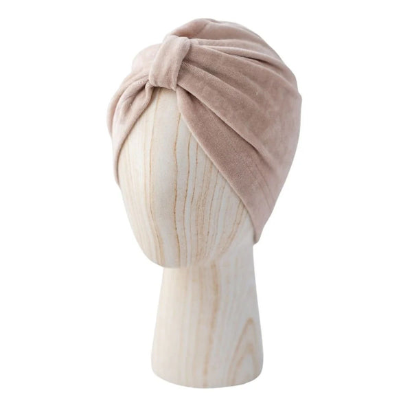 Children's Turban Hat - Plush Light Beige