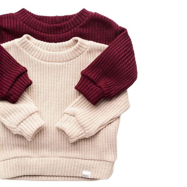 Children's Sweatshirt - Cable Knit Bordeaux
