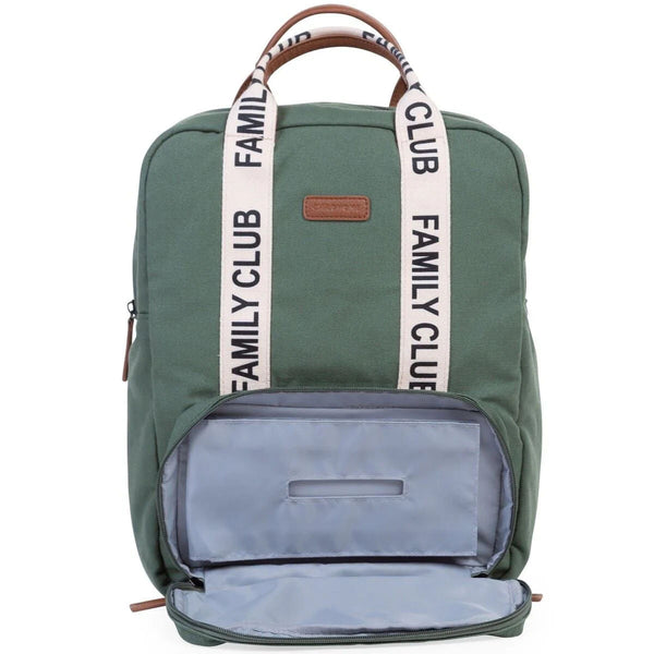 Changing backpack FAMILY CLUB signature, GREEN