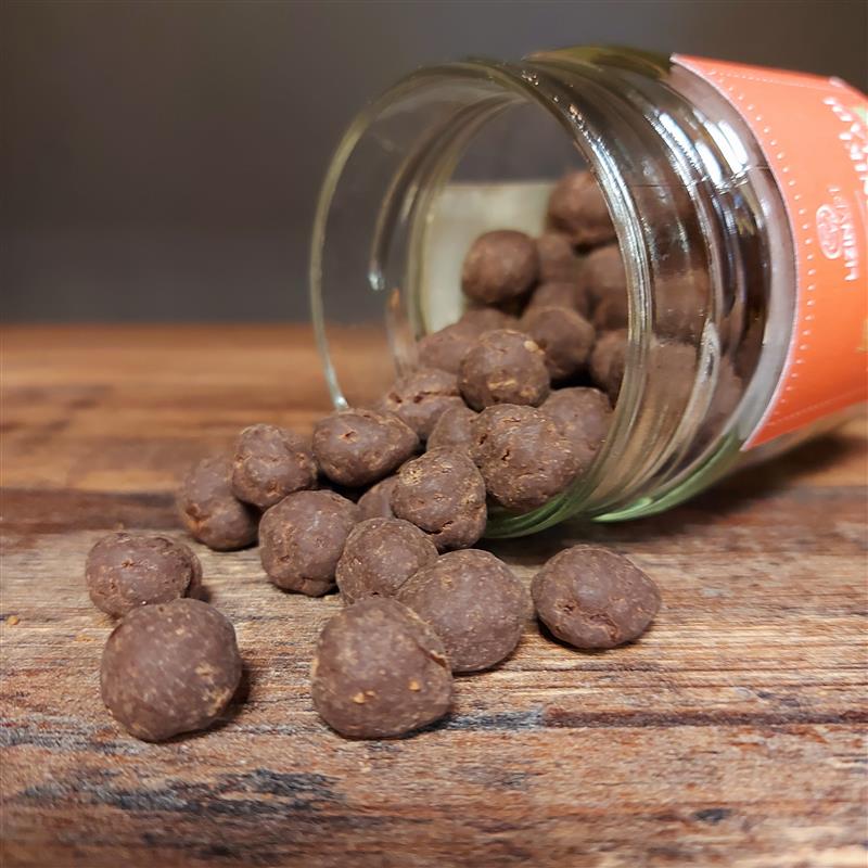BIO Whole hazelnuts in DARK CHOCOLATE with ORIGIN, 100 g (jar)